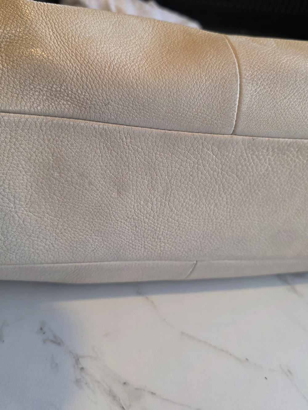 Vintage Coach cream pebbled leather hobo bag slouchy Y2K - Picture 9 of 14